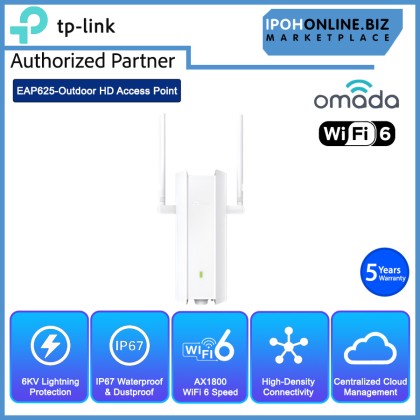 TP-LINK EAP625-Outdoor HD AX1800 Indoor/Outdoor Wi-Fi 6 Access Point TP-LINK EAP625-Outdoor HD AX1800 Indoor/Outdoor Wi-Fi 6 Access Point
